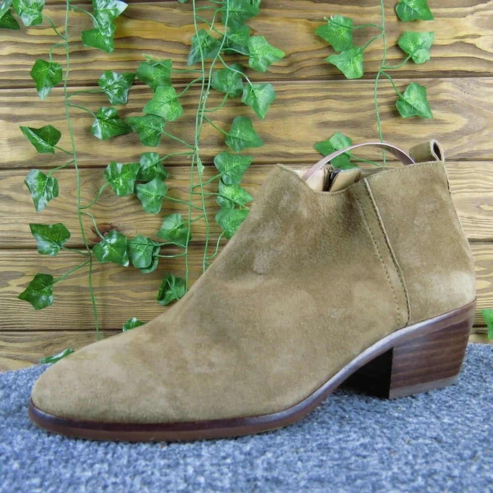 J.‎ Crew Women 6.5 Tan Suede Leather Ankle Boots Zip Casual Stylish